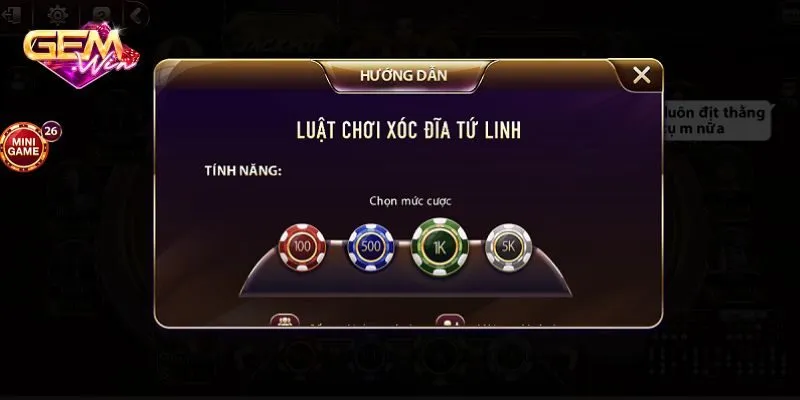 Luật lệ game xóc đĩa tứ linh cơ bản