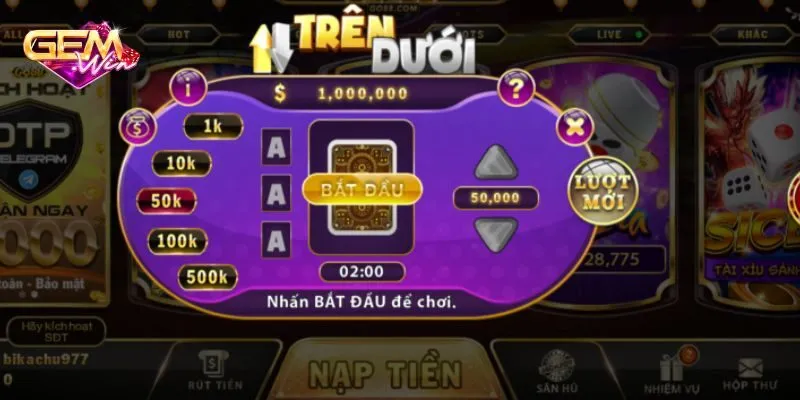 Đôi nét về Mini game Trên Dưới hấp dẫn